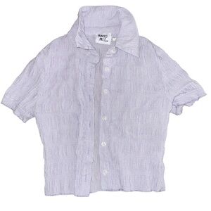 Princess Polly Lilac Gingham Cropped Button-Up